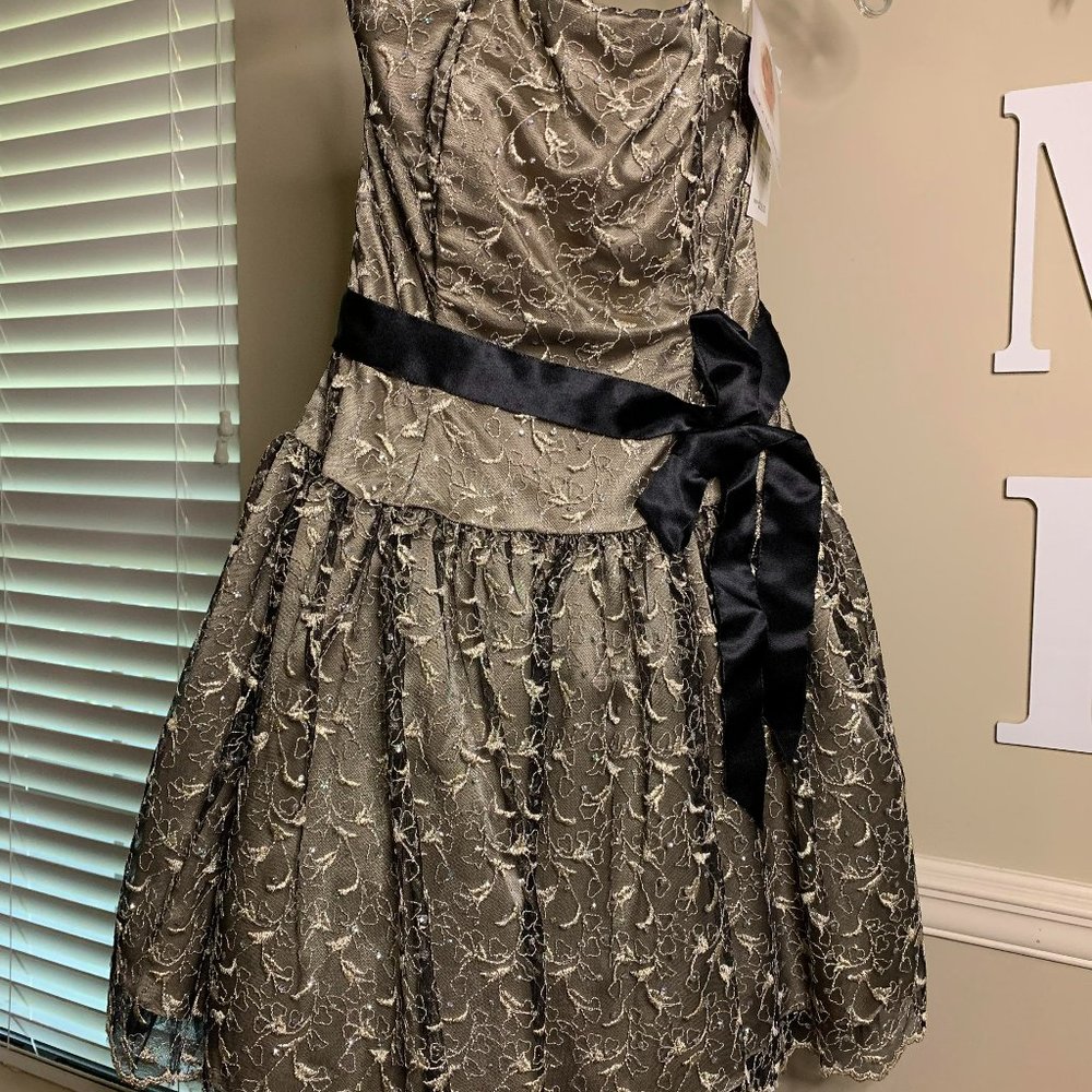 Jessica McClintock formal strapless short gown, size 4P